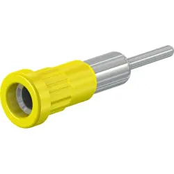 4 mm socket, round plug connection, mounting Ø 6.8 mm, yellow, 49.7077-24