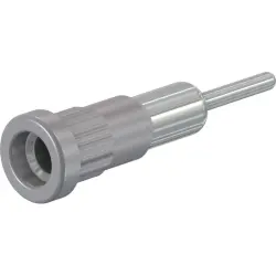 4 mm socket, round plug connection, mounting Ø 6.8 mm, gray, 49.7077-28