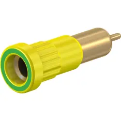 4 mm socket, round plug connection, mounting Ø 6.8 mm, yellow/green, 23.1016-20