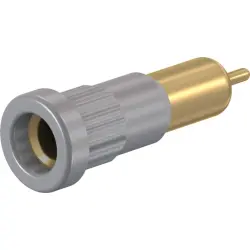 4 mm socket, round plug connection, mounting Ø 6.8 mm, gray, 23.1016-28