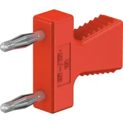 Jumper, pitch 12 mm, 30 VAC/60 VDC, 70 V, 10 A, gold-plated, red, 63.9355-22