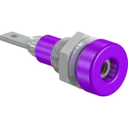 2 mm socket, flat plug connection, mounting Ø 6.4 mm, purple, 23.0060-26