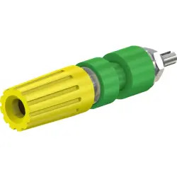 Pole terminal, 4 mm, yellow/green, 30 VAC/60 VDC, 35 A, M4 threaded bolt, nickel-plated, 23.0330-20