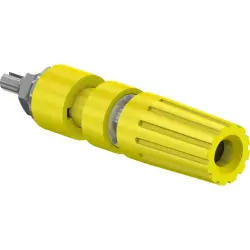 Pole terminal, 4 mm, yellow, 30 VAC/60 VDC, 35 A, M4 threaded bolt, nickel-plated, 23.0330-24