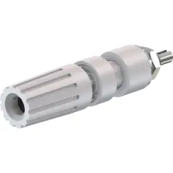 Pole terminal, 4 mm, white, 30 VAC/60 VDC, 35 A, M4 threaded bolt, nickel-plated, 23.0330-29