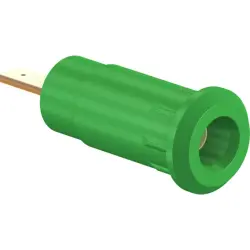 2 mm socket, flat plug connection, mounting Ø 8.3 mm, CAT III, green, 65.9099-25