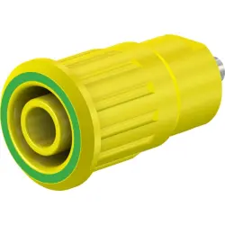 4 mm socket, solder connection, mounting Ø 12.2 mm, CAT III, CAT IV, yellow/green, 49.7091-20