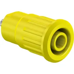 4 mm socket, solder connection, mounting Ø 12.2 mm, CAT III, CAT IV, yellow, 49.7091-24