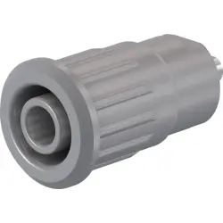 4 mm socket, solder connection, mounting Ø 12.2 mm, CAT III, CAT IV, gray, 49.7091-28