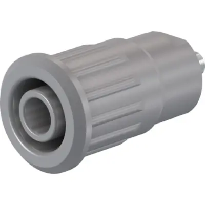 4 mm socket, solder connection, mounting Ø 12.2 mm, CAT III, CAT IV, gray, 49.7091-28 - 1