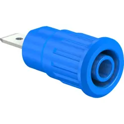 4 mm socket, flat plug connection, mounting Ø 12.2 mm, CAT III, CAT IV, blue, 49.7073-23