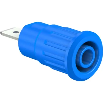 4 mm socket, flat plug connection, mounting Ø 12.2 mm, CAT III, CAT IV, blue, 49.7073-23 - 1