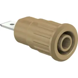 4 mm socket, flat plug connection, mounting Ø 12.2 mm, CAT III, CAT IV, brown, 49.7073-27