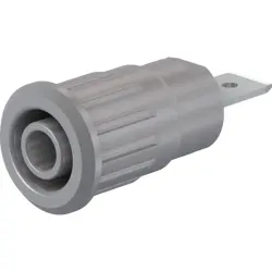 4 mm socket, flat plug connection, mounting Ø 12.2 mm, CAT III, CAT IV, gray, 49.7073-28