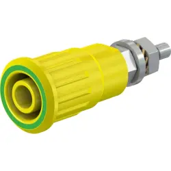 4 mm socket, screw connection, mounting Ø 12.2 mm, CAT III, yellow/green, 49.7092-20