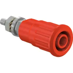 4 mm socket, screw connection, mounting Ø 12.2 mm, CAT III, red, 49.7092-22