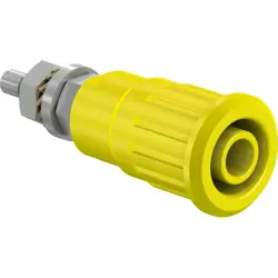 4 mm socket, screw connection, mounting Ø 12.2 mm, CAT III, yellow, 49.7092-24