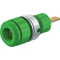 2 mm socket, flat plug connection, mounting Ø 8.6 mm, CAT III, green, 65.9098-25