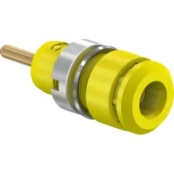 2 mm socket, round plug connection, mounting Ø 8.6 mm, CAT III, yellow, 65.9194-24