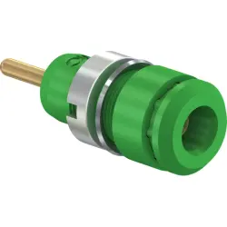2 mm socket, round plug connection, mounting Ø 8.6 mm, CAT III, green, 65.9194-25