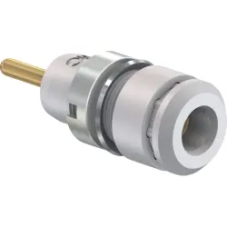 2 mm socket, round plug connection, mounting Ø 8.6 mm, CAT III, white, 65.9194-29