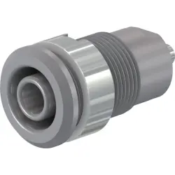 4 mm socket, solder connection, mounting Ø 12.2 mm, CAT III, gray, 49.7049-28