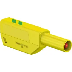 4 mm plug, solder connection, 0.75-2.5 mm², CAT II, yellow/green, 22.2655-20