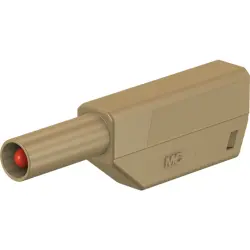 4 mm plug, solder connection, 0.75-2.5 mm², CAT II, brown, 22.2654-27