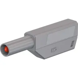 4 mm plug, solder connection, 0.75-2.5 mm², CAT II, gray, 22.2654-28
