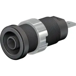 4 mm socket, flat plug connection, mounting Ø 12.2 mm, CAT IV, black, 66.9854-21