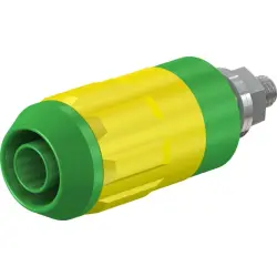 4 mm socket, screw connection, mounting Ø 12 mm, CAT II, yellow/green, 66.9684-20