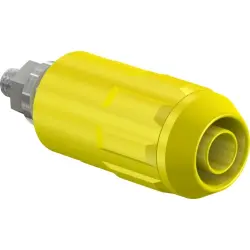 4 mm socket, screw connection, mounting Ø 12 mm, CAT II, yellow, 66.9684-24