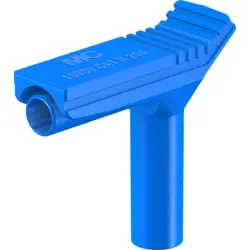 Angle plug adapter, connecting pin to 4 mm socket, blue, CAT II, 66.9694-23