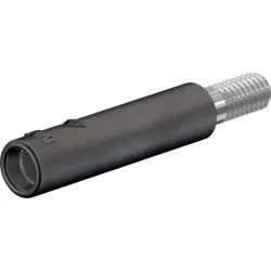 Screw-in adapter, 4 mm socket to 4 mm plug, red, CAT II, 23.0280-22