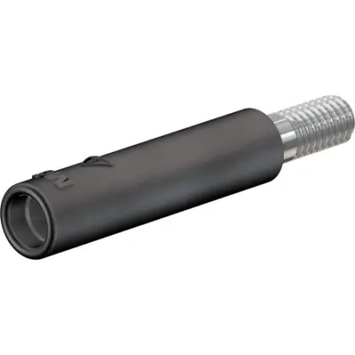 Screw-in adapter, 4 mm socket to 4 mm plug, red, CAT II, 23.0280-22 - 1