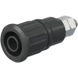 4 mm panel socket, threaded bolt, mounting Ø 12.2 mm, CAT III, CAT IV, brown, 66.7049-27