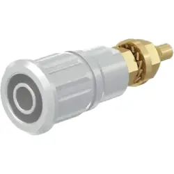 4 mm socket, threaded bolt, mounting Ø 12.2 mm, CAT III, CAT IV, white, 23.3140-29
