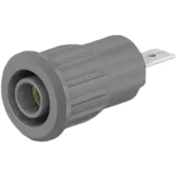 4 mm socket, flat plug connection, mounting Ø 12.2 mm, CAT III, CAT IV, gray, 23.3160-28