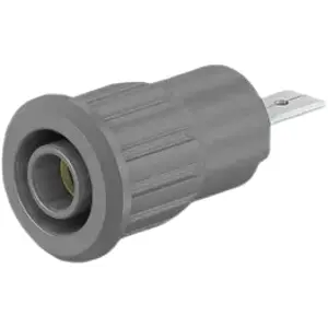 4 mm socket, flat plug connection, mounting Ø 12.2 mm, CAT III, CAT IV, gray, 23.3160-28 - 1