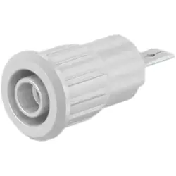 4 mm socket, flat plug connection, mounting Ø 12.2 mm, CAT III, CAT IV, white, 23.3160-29