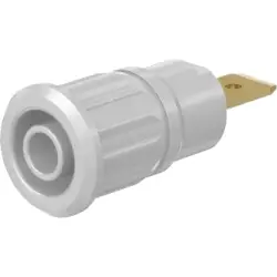 4 mm socket, flat plug connection, mounting Ø 12.2 mm, CAT III, CAT IV, white, 49.7073-29