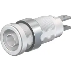 4 mm socket, flat plug connection, mounting Ø 12.2 mm, CAT IV, white, 66.9131-29
