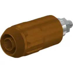 4 mm socket, screw connection, mounting Ø 12 mm, CAT II, brown, 66.9684-27