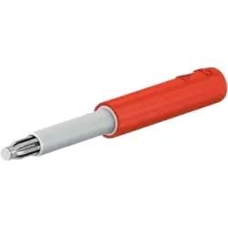 Test plug adapter, 2.3 mm plug to 4 mm socket, red, 24.0100-22