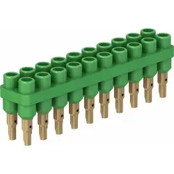 4.5 mm socket header, solder connection, green, 63.9356-25