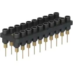 4.5 mm socket header, solder connection, black, 63.9363-21