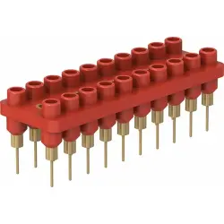 4.5 mm socket header, solder connection, red, 63.9363-22