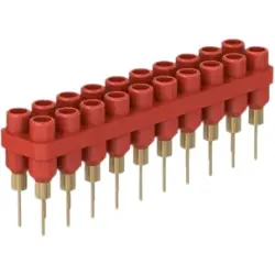 4.5 mm socket header, solder connection, red, 63.9364-22