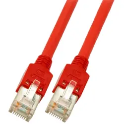 Patch cable, crossover, RJ45 plug, straight to RJ45 plug, straight, Cat 5e, SF/UTP, PVC, 1 m, red, K2793.1