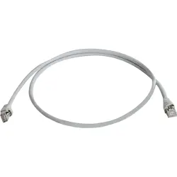 Patch cable, RJ45 plug, straight to RJ45 plug, straight, Cat 5e, F/UTP, PVC, 1 m, gray, 100008170